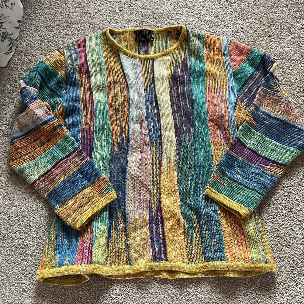 Pavo Real colorful wool cotton sweater - coogi like